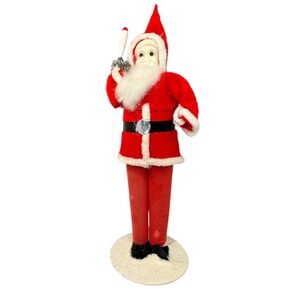 Vintage Japan Felt Santa Pipe Cleaner Figure MCM‎ Mid Century Christmas